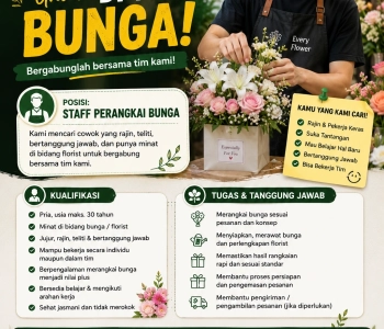 Lowongan Kerja Palangkaraya – Florist & Staf Toko (King Florist)