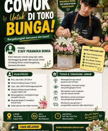 Lowongan Kerja Palangkaraya – Florist & Staf Toko (King Florist)